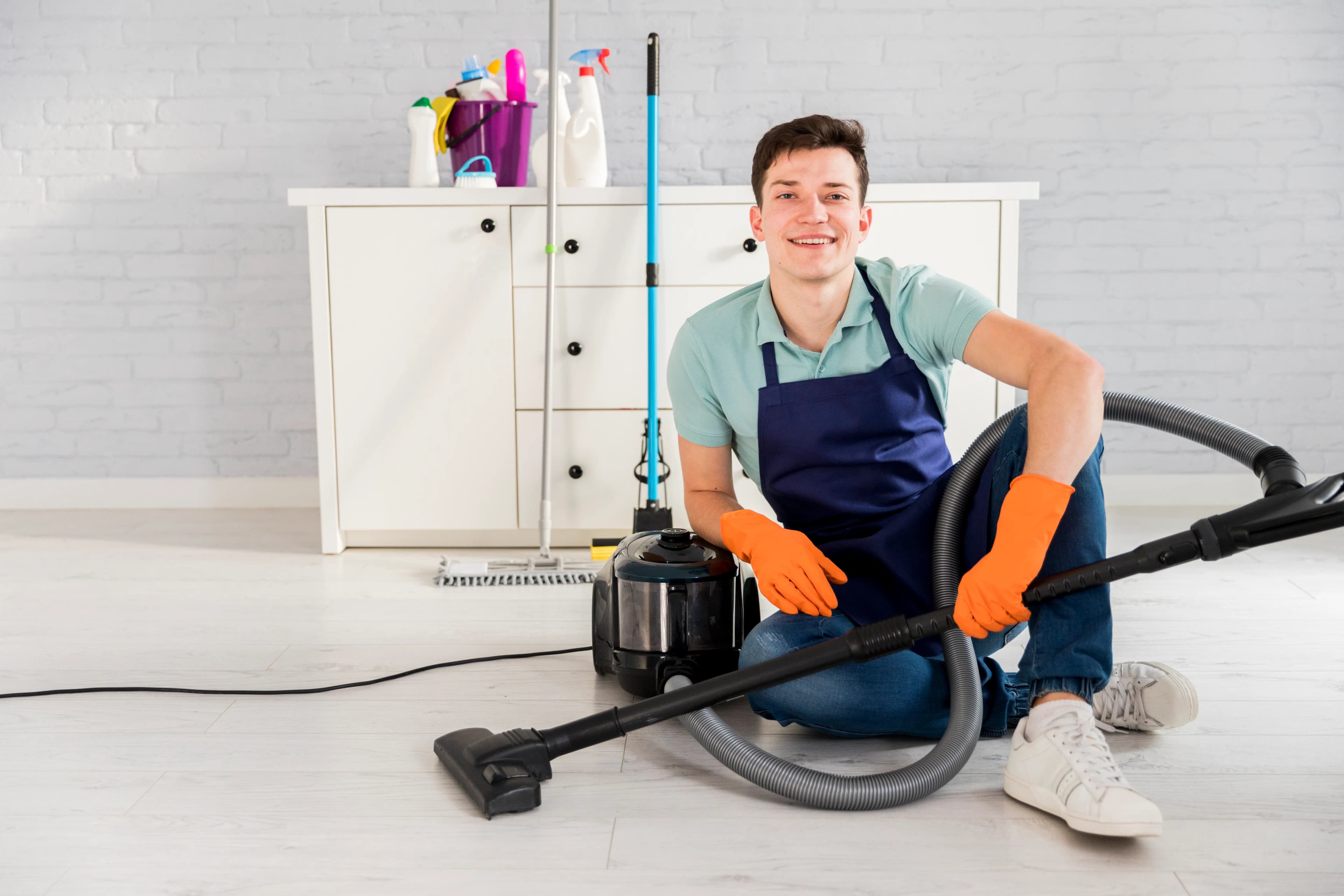 Professional technician cleaning home carpets on Kauai