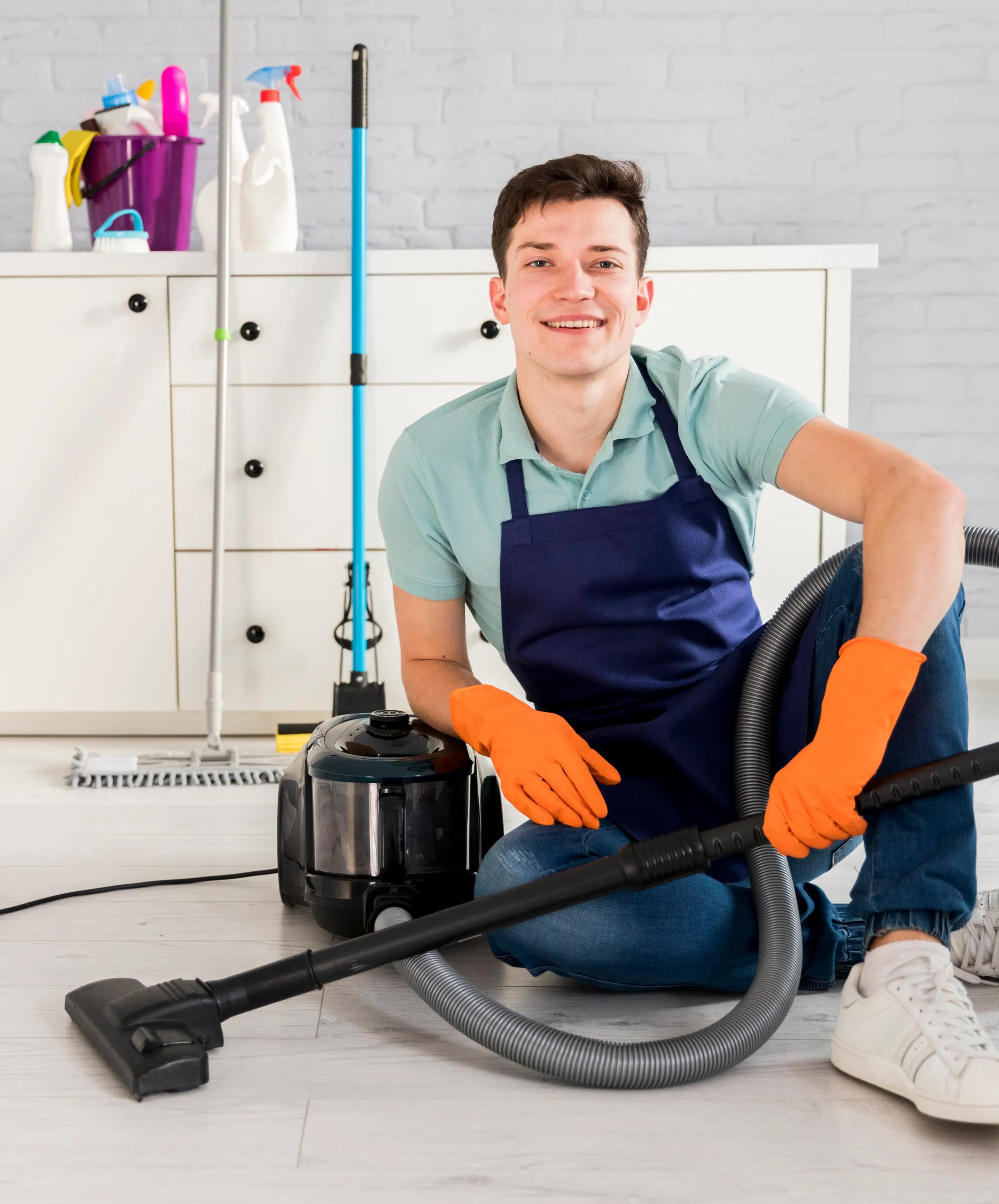 Professional technician cleaning home carpets on Kauai